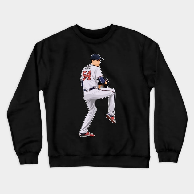 Max Fried #54 Pitches Crewneck Sweatshirt by RunAndGow